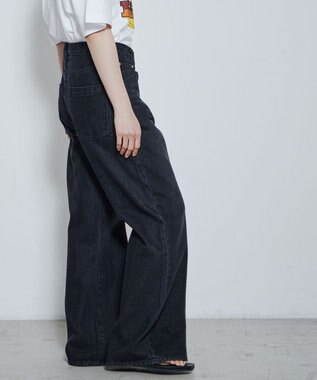 WEGO ルーズフィットフレアパンツ ブラック