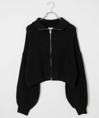 WEGO ダブルジップショートカーデ ブラック