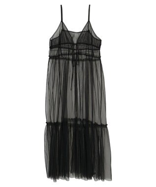 Green Parks ・ＥＬＥＮＣＡＲＥ　ＤＵＥ　２ｗａｙチュールキャミワンピ Black