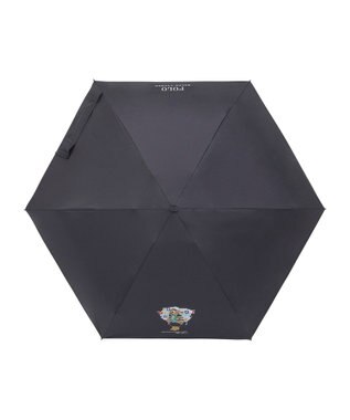 MOONBAT 【遮光率100％/UV100％/遮熱】POLO RALPH LAUREN(ポロ ラルフローレン)BEAR ポロベア ポーチ入り 無地 5段折りたたみ傘 晴雨兼用日傘 ネイビーブルー