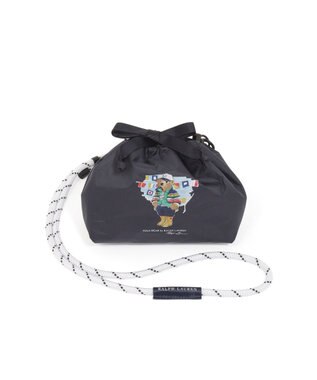 MOONBAT 【遮光率100％/UV100％/遮熱】POLO RALPH LAUREN(ポロ ラルフローレン)BEAR ポロベア ポーチ入り 無地 5段折りたたみ傘 晴雨兼用日傘 ネイビーブルー