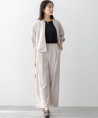 組曲 【ご好評につき追加生産！】ジョーゼットジャージー ブルゾン ベージュ系