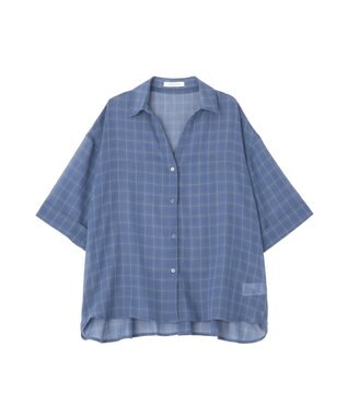 AMERICAN HOLIC 【イージーケア】スキッパーチェックシャツ Blue