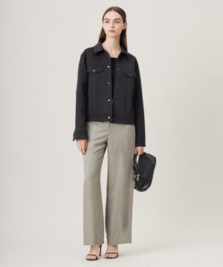 ICB 【洗える】 コンパクトダンボールニット ジャケット ブラック系