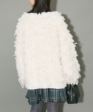 Green Parks フリンジニットカーディガン Off White