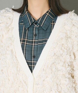 Green Parks フリンジニットカーディガン Off White