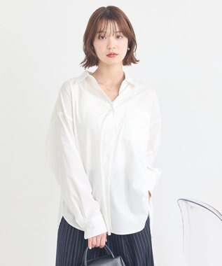 earth music&ecology バックツイストオーバーシャツ Off White