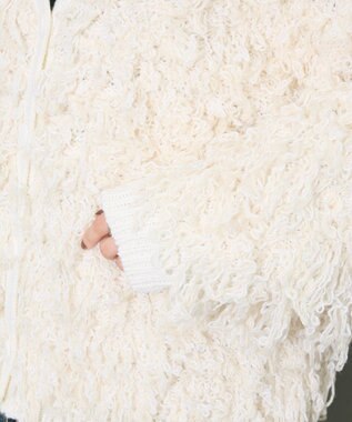 Green Parks フリンジニットカーディガン Off White