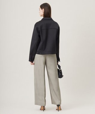 ICB 【洗える】 コンパクトダンボールニット ジャケット ブラック系