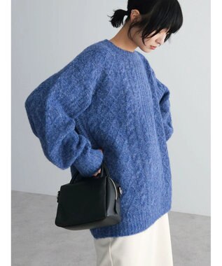 Green Parks フェアリーＭｉｘケーブルニットプルオーバー Blue