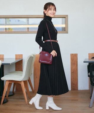 Tiaclasse 【新色追加】スエードポンチプリーツスカート ブラック