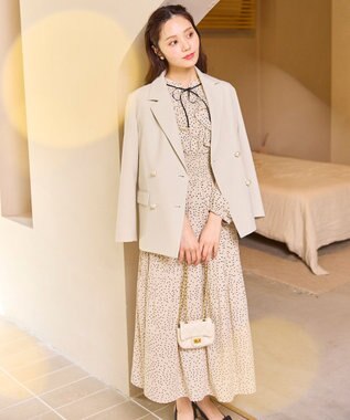 Feroux ウエストシャーリングラッフル ワンピース ベージュ系1