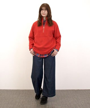 J.PRESS YORK STREET 【UNISEX】フランネルボタンダウン シャツ レッド系3