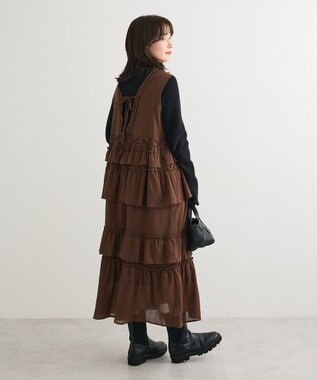 Green Parks ■ＥＳＣＡＲ　レース×コットンティアードワンピース Brown