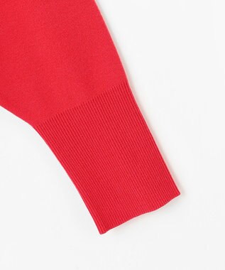 #Newans 【洗える】ファインボタンＶネックカーディガン レッド