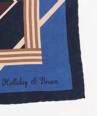 JOSEPH ABBOUD 【イタリア製】ランダムスクエア スカーフ ネイビー系6