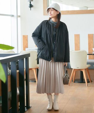 Tiaclasse 【新色追加】スエードポンチプリーツスカート アイボリー