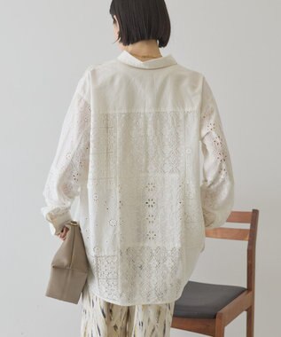 AMERICAN HOLIC レースパッチワークシャツ Off White