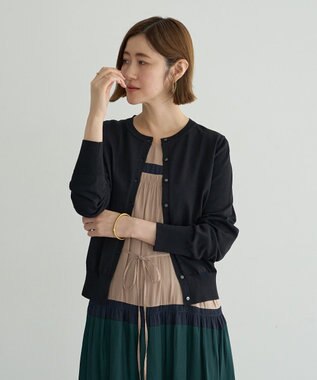 YECCA VECCA 【UVカット】クルーネックカーディガン Black