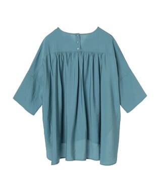 AMERICAN HOLIC 接触冷感スキッパーバックギャザーブラウス Blue Green