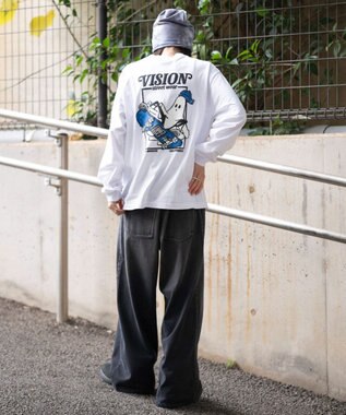 WEGO 【ユニセックス着用ITEM】別注VISIONゴーストスケーターグラフィックT（LS） ホワイト