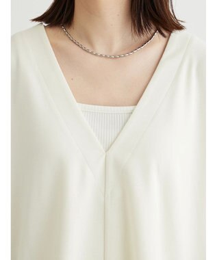 Green Parks Ｂ．ＳＥＴ２点深Ｖプルオーバー＋スクエアタンク Ecru