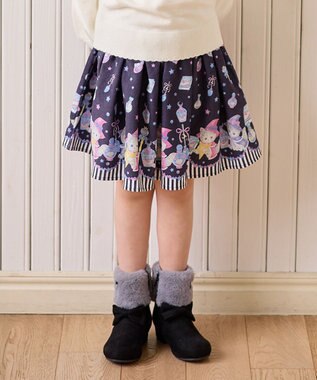 ANY KIDS マジカルキャットフレアスカート ネイビー