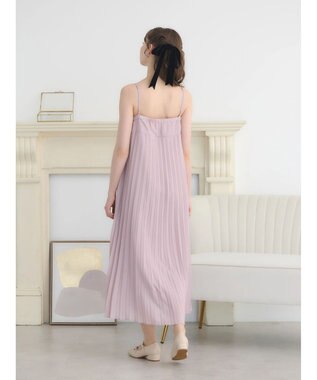 earth music&ecology ＳＥＴ２点　オーガンジー刺繍＋プリーツワンピース Pink