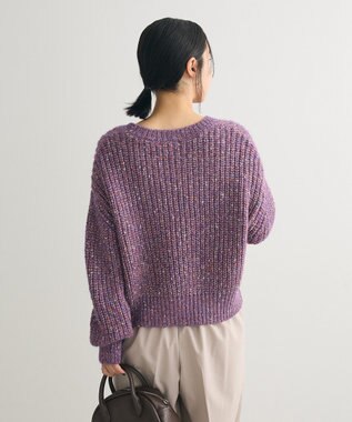 Green Parks ｍｉｘラメショートニットプルオーバー Purple