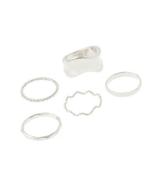 AMERICAN HOLIC 5SET ニュアンスメタルリング Silver