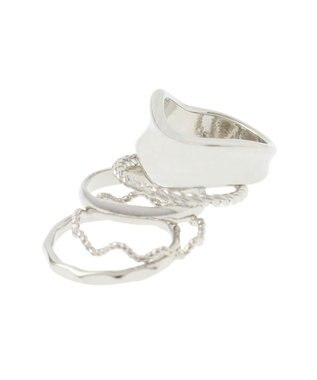 AMERICAN HOLIC 5SET ニュアンスメタルリング Silver