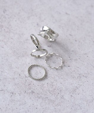 AMERICAN HOLIC 5SET ニュアンスメタルリング Silver
