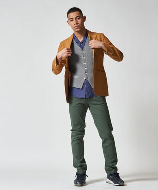 J.PRESS MEN オープンカラーリネンパッチシャツ ネイビー系