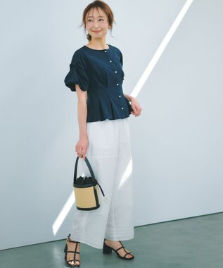 組曲 S 【美人LABコラボ】ビューティーファンクションジャージー パールコルセットトップス ネイビー系