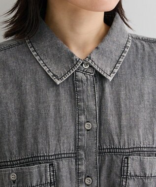 Green Parks シアーデニム２ＷＡＹビックドルマンシャツ Black