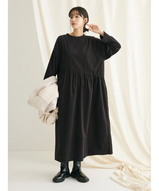 CRAFT STANDARD BOUTIQUE コーデュロイアシンメトリーワンピース Charcoal Gray