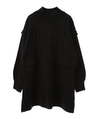 Green Parks ケーブルドッキングニットチュニック Black