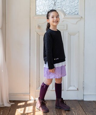 組曲 KIDS 【16-24㎝】ローゲージ ソックス ダークチェリー系