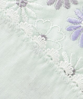 TOCCA EMBROIDERY FLOWER GAUZE  ガーゼハンカチ スカイブルー系