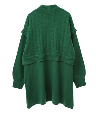 Green Parks ケーブルドッキングニットチュニック Green