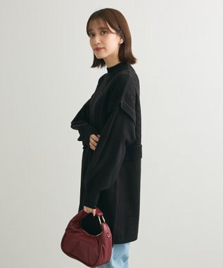 Green Parks ケーブルドッキングニットチュニック Black