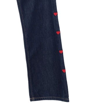 Green Parks ・Ｄｏｕｂｌｅ　Ｆｌａｇｓ　ハート刺繍フレアデニム Indigo