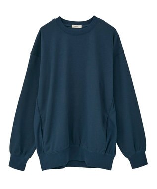 earth music&ecology サイドリブロゴスウェット Blue Green