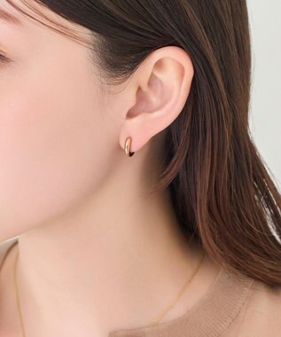 Phoebe 【痛くないシリーズ/金属アレルギー対応】ミニマルストレートフープライトフィットイヤリング　シャンパンゴールド シャンパンゴールド