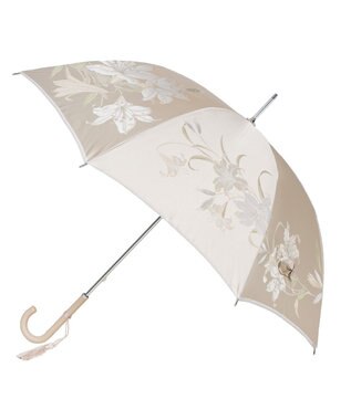 槇田商店 絵おり 百合(ゆり) 長傘 クリーム