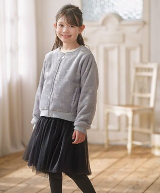 組曲 KIDS 【150-160㎝】スノーフラワー ブルゾン ライトグレー