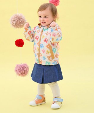 MIKI HOUSE HOT BISCUITS 【80-120cm】カラフルビーンズ 総柄ウインドブレーカー マルチカラー
