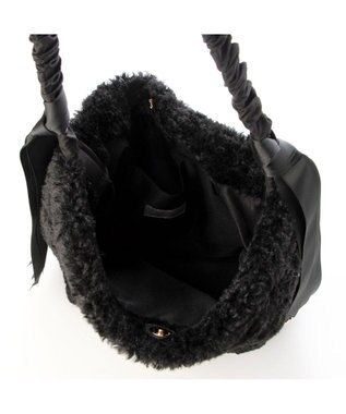 UNBILLION カシュカシュ cachecache / 下がりグログランボアトートバッグ ブラック