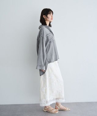 YECCA VECCA 【販売なし】バイオ加工ウ゛ィンテージデニムシャツ Gray