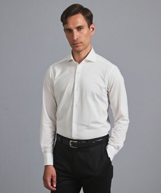 GOTAIRIKU 【ストレッチ/洗える】Albini ジャージ シャツ_ カッタウェイカラー